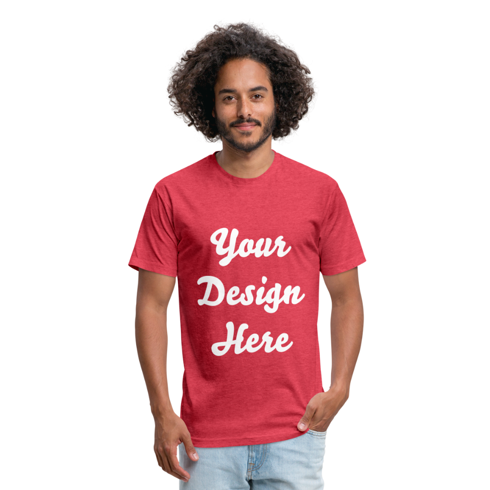 Fitted Cotton/Poly T-Shirt by Next Level - heather red