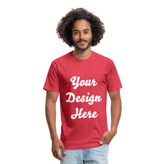 Fitted Cotton/Poly T-Shirt by Next Level - heather red