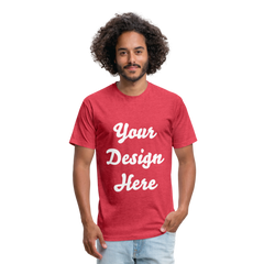 Fitted Cotton/Poly T-Shirt by Next Level - heather red