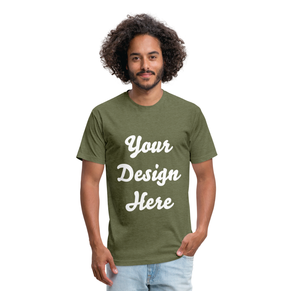 Fitted Cotton/Poly T-Shirt by Next Level - heather military green