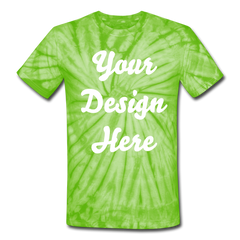 Unisex Tie Dye T-Shirt - spider lime green