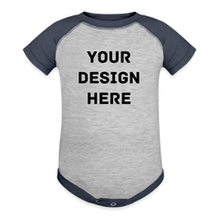 Baseball Baby Bodysuit - heather gray/navy