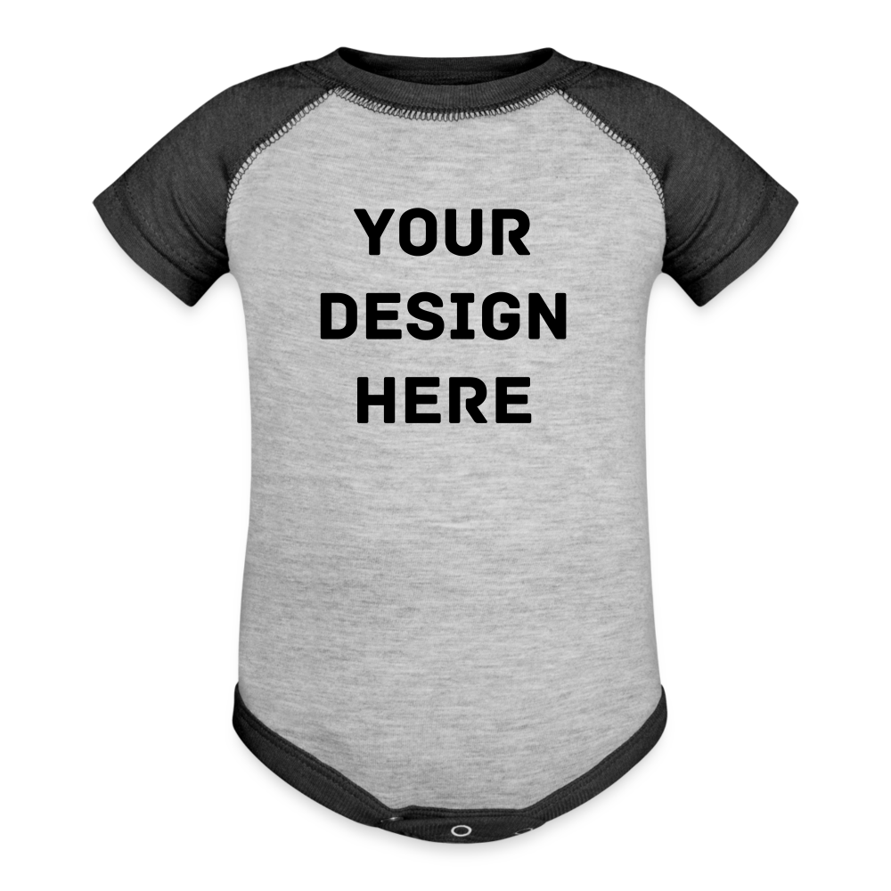 Baseball Baby Bodysuit - heather gray/charcoal