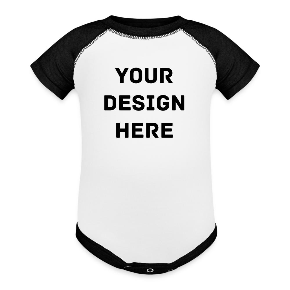 Baseball Baby Bodysuit - white/black